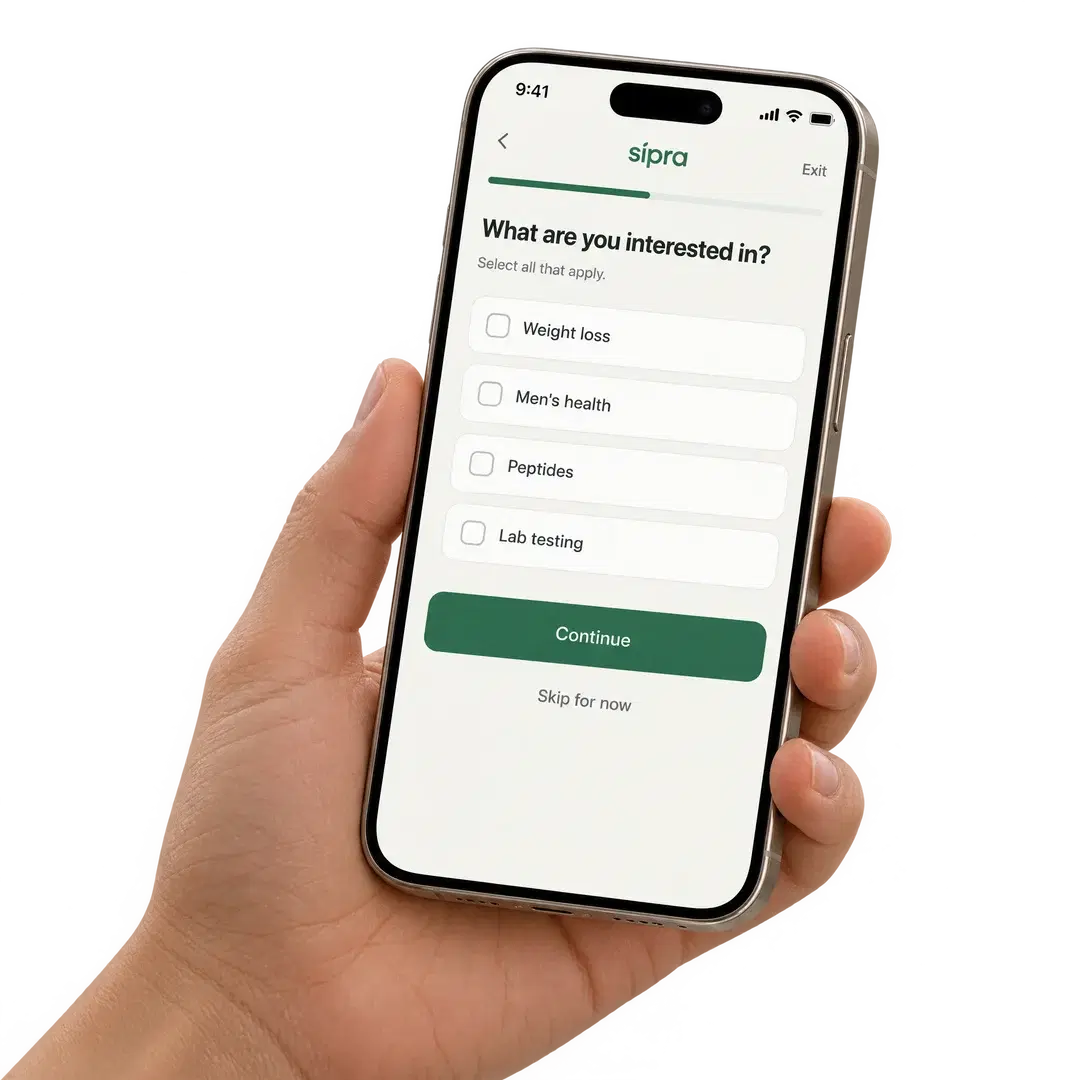 Choosing what you are interested in on the Sipra intake